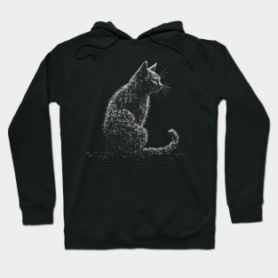 Retro Cat ASCII Computer Science Men Women Funny Black Cat Hoodie